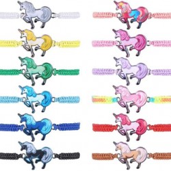 12pc Women Girl Unicorn Woven Friendship Bracelet Set For Party Favor Multicoloured Adjustable Bracelet